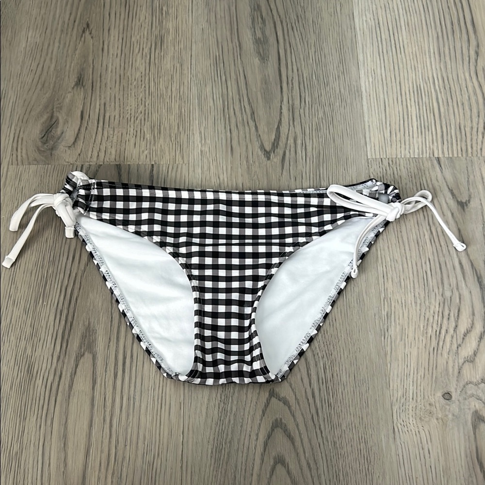 Abercrombie & Fitch Black and White Gingham Bikini Bottom Size S